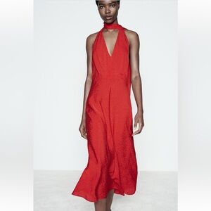 Zara | Satin Red Cocktail Dress